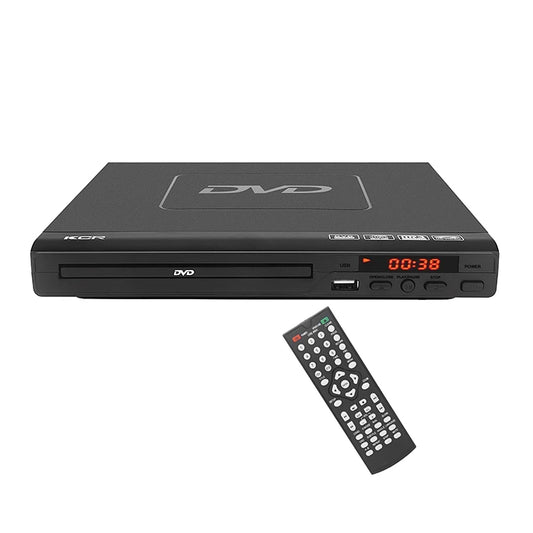 JMT-388554 Compact Region-Free Home DVD Player with USB Input and Remote Control, Supports CD, DVD, VCD Playback