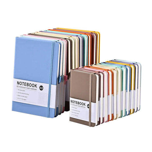 JMT-632970 Ivory White PU Leather Strap Notebook with Lined Inner Pages for Creative Office Use