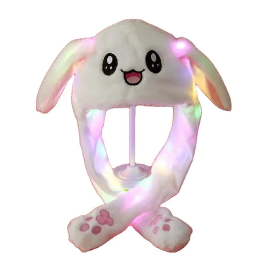 JMT-624906 LED Plush Bunny Hat with Glow in the Dark Features and Moving Ears
