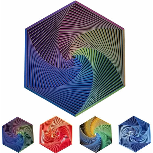 JMT-869066 3D Printed Fractal Hexagon Fidget Spiral Toy for Stress Relief and Anxiety Management