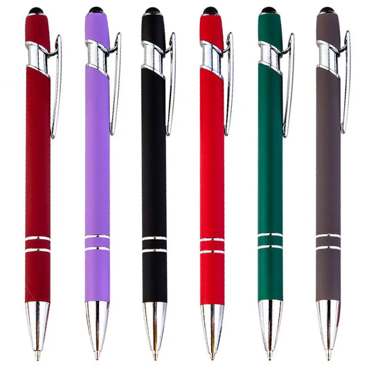 JMT-512266 Multifunctional Metal Ball Stylus Soft Touch Screen Pen 2 in 1 with Custom Logo Options