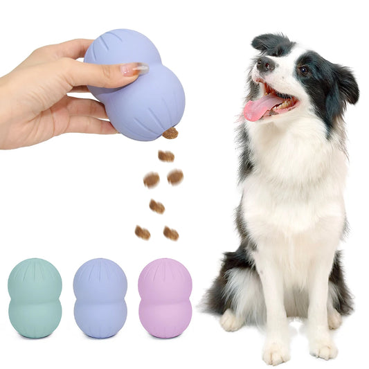 JMT-233866 Tough Natural Rubber Figure Eight Dog Toy – Anxiety Reliever and Treat Dispenser