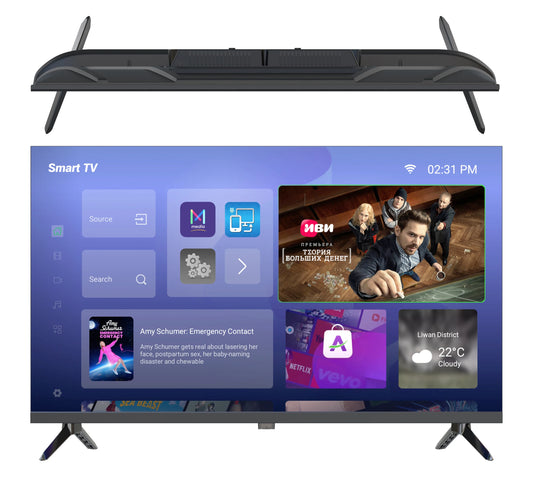 JMT-321034 Frameless 43-Inch 4K LED TV with Android and WiFi Connectivity