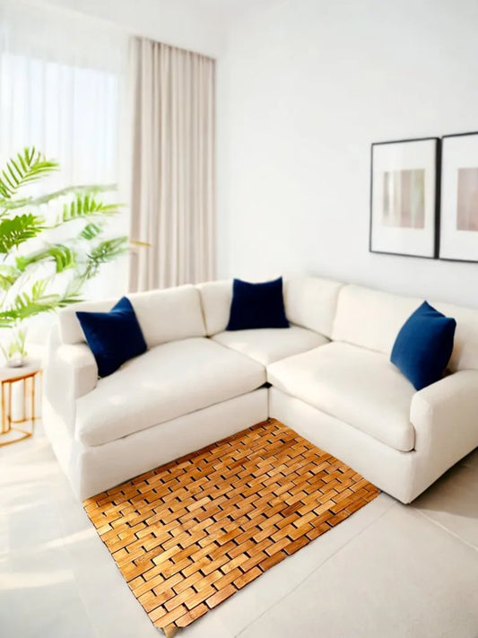 JMT-501322 Bamboo Rayon Shower and Bathtub Mat, Brown, 23.5"L x 16.5"W x 0.4"H