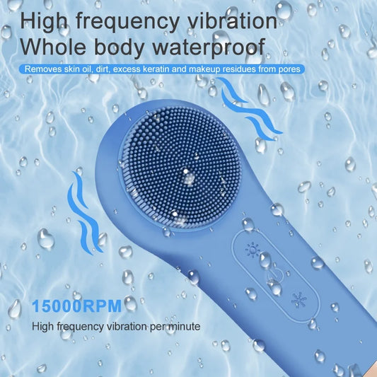 JMT-878026 Mini Electric Facial Cleansing Brush with Heat and Cooling Functions for Deep Cleaning