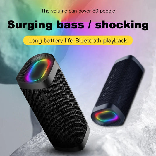 JMT-201802 Portable Outdoor Waterproof Speaker with Surround Sound, Hi-Fi MP3 Stereo and RGB LED Lights