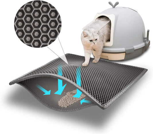 JMT-028042 Eco-Friendly Double Layer Waterproof Cat Litter Mat with Detachable EVA Design