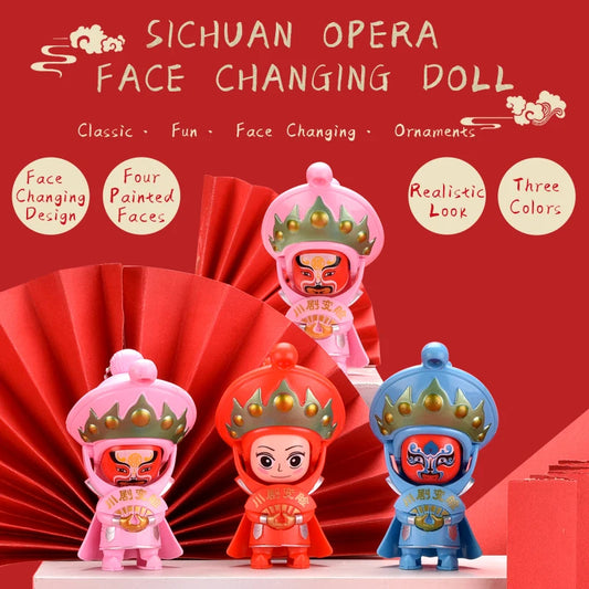 JMT-884042 Creative Mini Action Figure Toy - Chinese SiChuan Opera Face-Changing Educational Toy for Kids, 6x5.5x10.3cm
