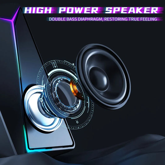 JMT-364810 2.0 Desktop USB RGB Multimedia Speaker with Super Bass for PC and Laptop Gaming