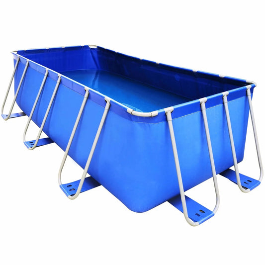 JMT-092618 Rectangular Inflatable Steel Frame Above Ground Swimming Pool for Outdoor Fun