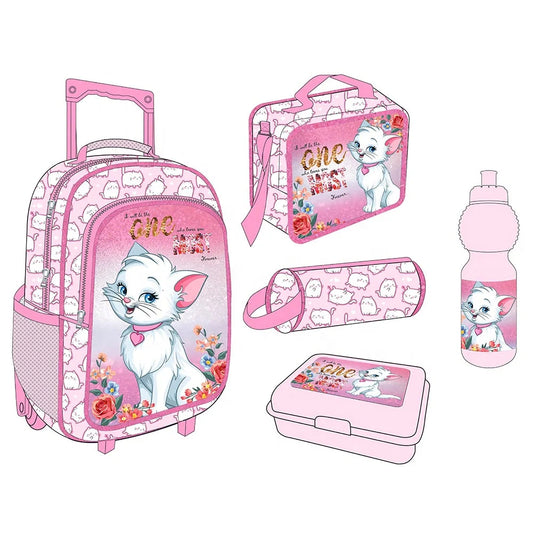 JMT-684490 5-in-1 Travel Trolley Backpack with Wheels for Girls - Versatile School Bag