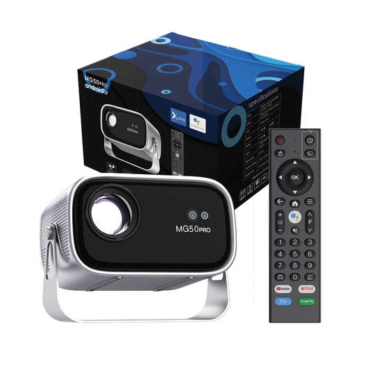 JMT-047370 Portable 4K Mini Projector with Android 12.0, WiFi, and Full HD 1080P for Home Movie Streaming