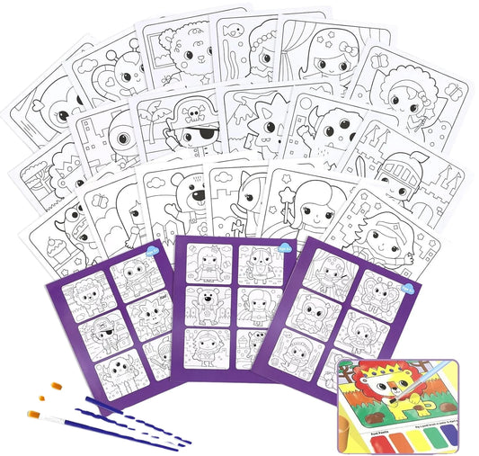 JMT-055818 Portable Art Supplies Kit for Kids with Colouring Book and Brush Set