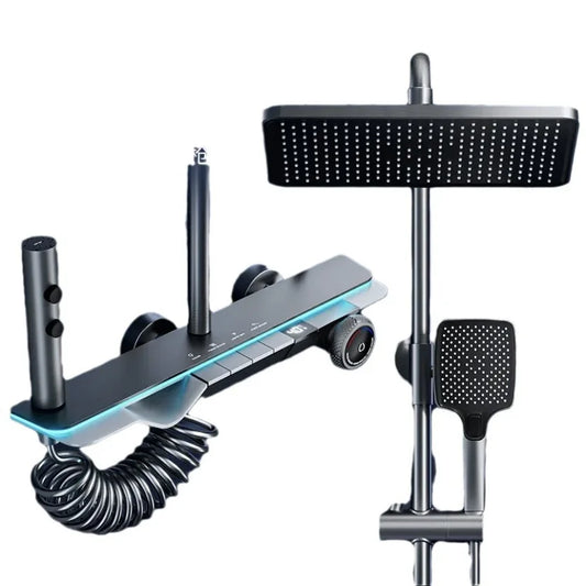 JMT-531466 Intelligent Constant Temperature Digital Shower Head with Soft Spray Pattern, Polished Finish, 80l/min Flow Rate