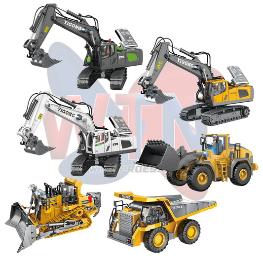 JMT-414282 2.4G Wireless Remote Control Mini Excavator Toy - Metal Engineering Construction Digger Vehicle