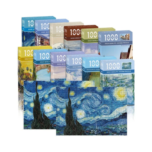 JMT-129738 Small 1000 Piece Starry Night Cardboard Jigsaw Puzzle for Adults and Kids
