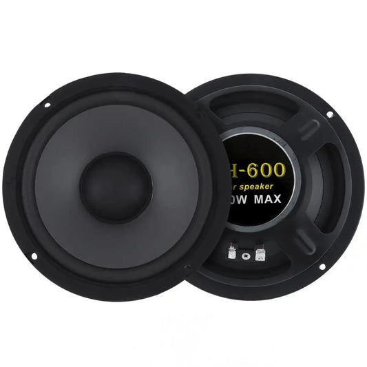 JMT-113546 6.5 Inch Coaxial Car Speakers, 600W 2-Way Subwoofer, Full Range Automotive Audio System, Universal Fit, Impedance 4Ω