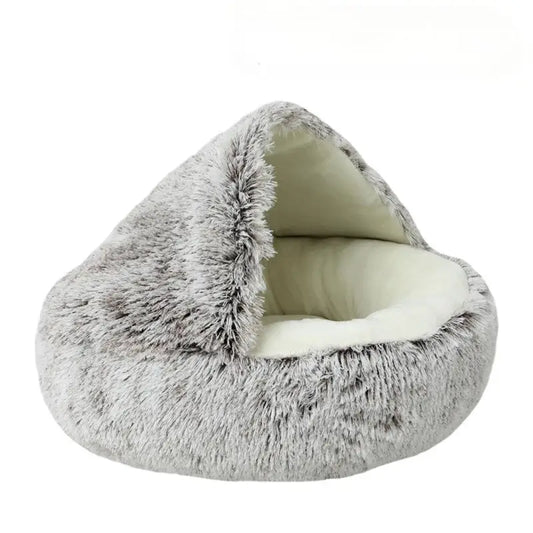 JMT-875402 Cozy Soft Round Pet Sleeping Nest for Indoor Cats and Kittens - Winter Warm Bed with Non-Slip Base