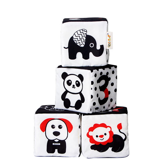 JMT-031754 Black and White Educational Development Blocks for Infants and Toddlers