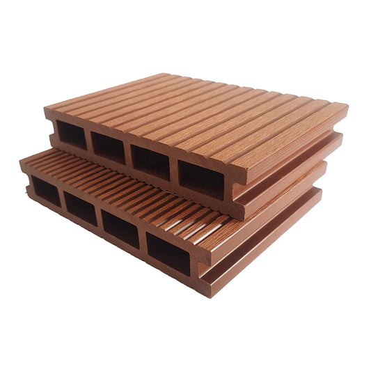 JMT-289098 WPC Interlocking Decking Tiles - Durable Solid Wood Plastic Composite Teak Flooring for Outdoor Use