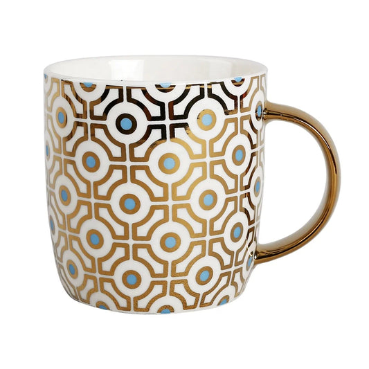 JMT-519434 Light Luxury Ceramic Coffee Mug with Customisable Gold-Plated Handle