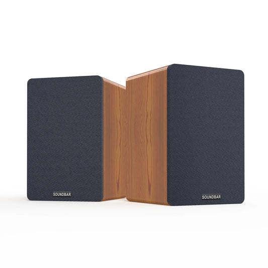 JMT-311306 Active Wood Grain 60W Bookshelf Speakers with Super Bass Sound System