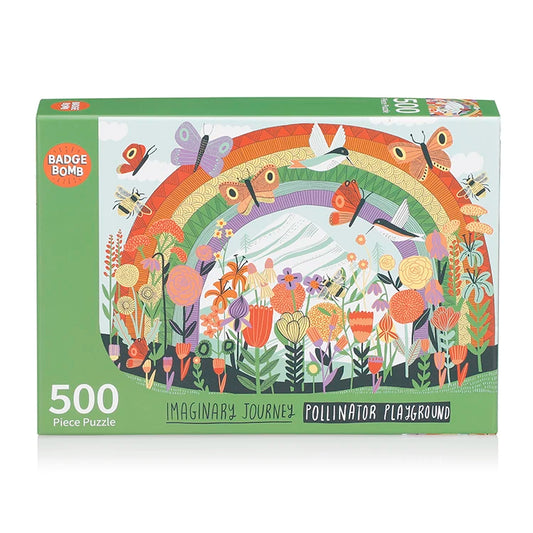 JMT-408842 500 Piece Custom Paper Puzzle - Pollinator's Playground for Ages 2 to 7