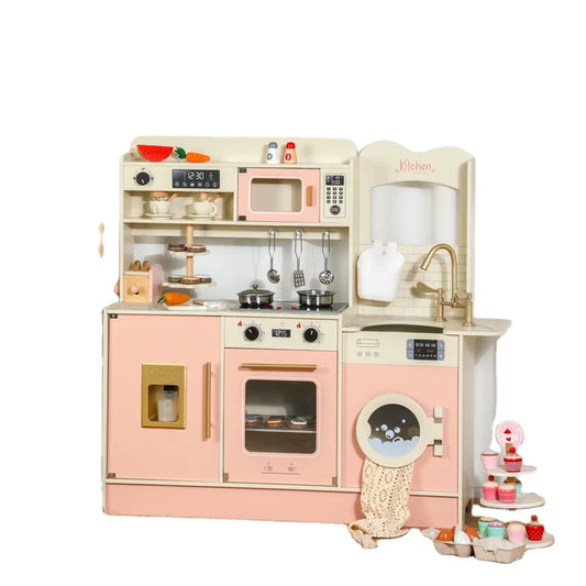 JMT-093194 Wooden Pretend Play Kitchen Set with Accessories for Toddlers