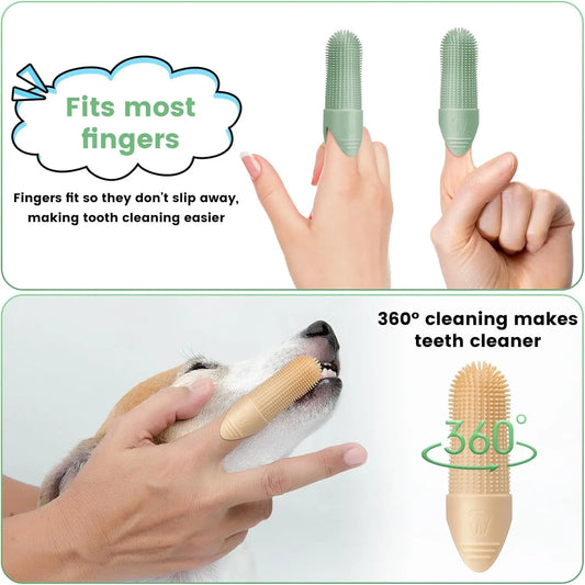 JMT-684554 Silicone 360 Degree Finger Toothbrush for Pet Teeth Cleaning - Soft Food Grade Design