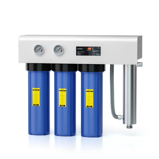 JMT-958282 Triple Whole House Water Filter System with High Output UV Purification