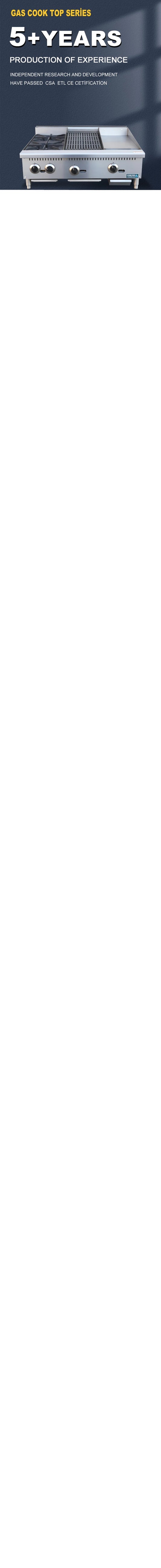 JMT-007690 24" Commercial Gas Griddle with Charbroiler for Professional Cooking