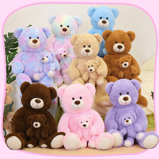 JMT-772938 Giant Purple Tie-Dye Soft Stuffed Teddy Bear Toy for Kids – Perfect Gift for Baby Showers