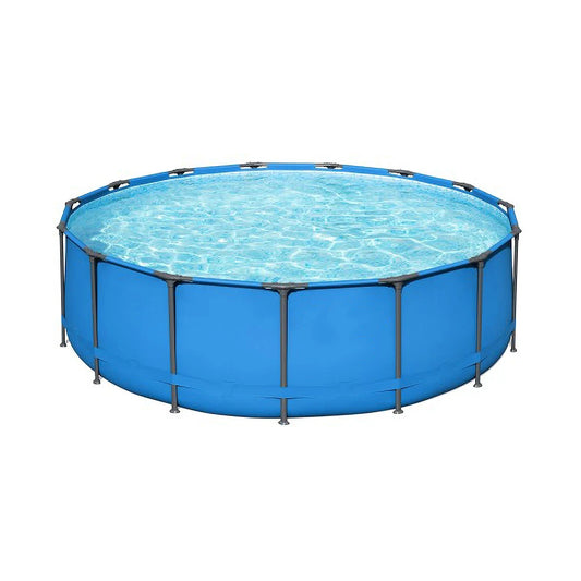 JMT-354762 Large Blue Above Ground Swimming Pool for Families - Durable PVC Material, Easy Assembly, Outdoor Fun