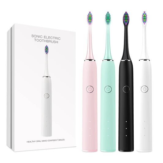 JMT-487114 Sonic Soft Eco-Friendly Electric Toothbrush with Soft Bristles for Adults and Kids