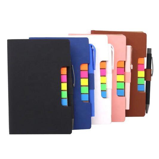 JMT-616010 Custom PU A4 Notebook with Sticky Notes and Pen Set