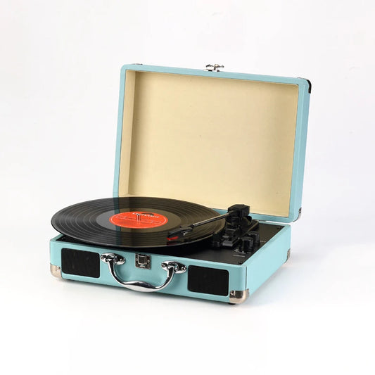 JMT-816650 Portable Retro Vinyl LP Turntable Suitcase with Cassette Player
