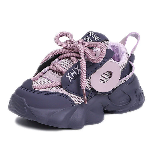 JMT-826890 New Girls Casual Chunky Sports Shoes Children's Thick-Soled Running Sneakers for Spring Students Soft Dad Shoes