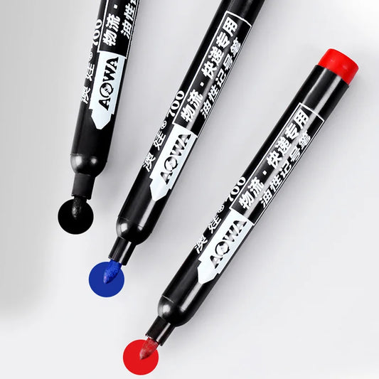 JMT-637258 Permanent Waterproof Marker Pen - Black, Blue, Red - Non-toxic Ink for Versatile Use