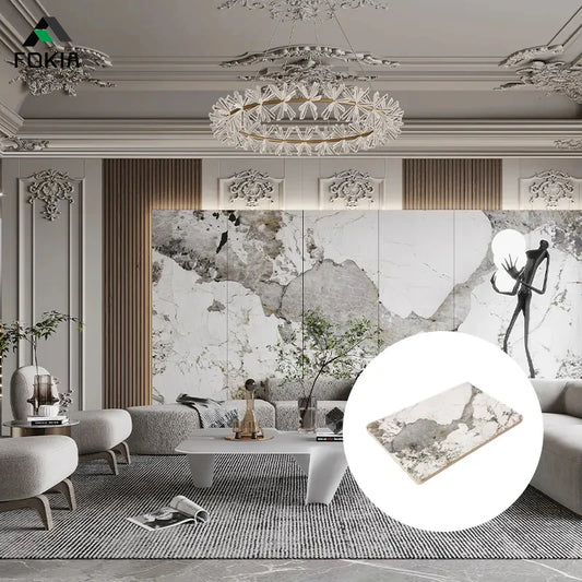 JMT-183370 High-Gloss SPC Wall Panel and PVC Marble Board for Interior Decoration