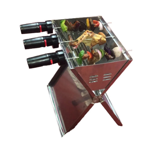 JMT-910538 Stainless Steel Portable Indoor Barbecue Grill for 2-3 Persons with Tube Burners