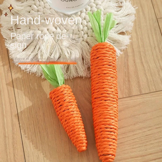JMT-040394 Eco-Friendly Cat Toy - Paper Rope Carrot for Biting and Grinding, Small & Large Sizes Available