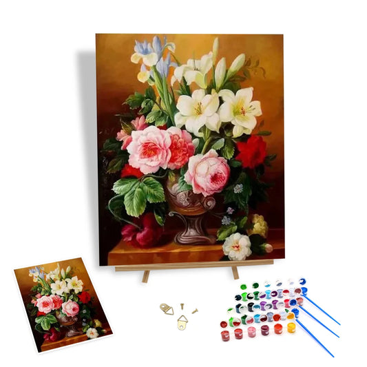JMT-007114 Elegant Vase DIY Paint by Numbers Canvas Wall Art for Home Decoration