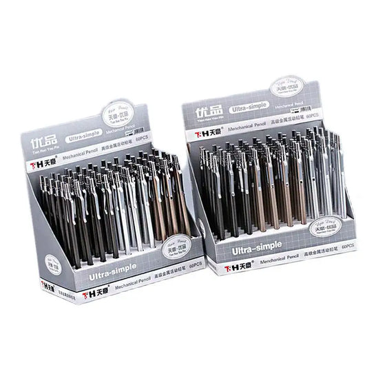 JMT-809482 Student Mechanical Pencil Set 0.5mm & 0.7mm for Writing and Drafting - Silver/Black, 60pcs Box