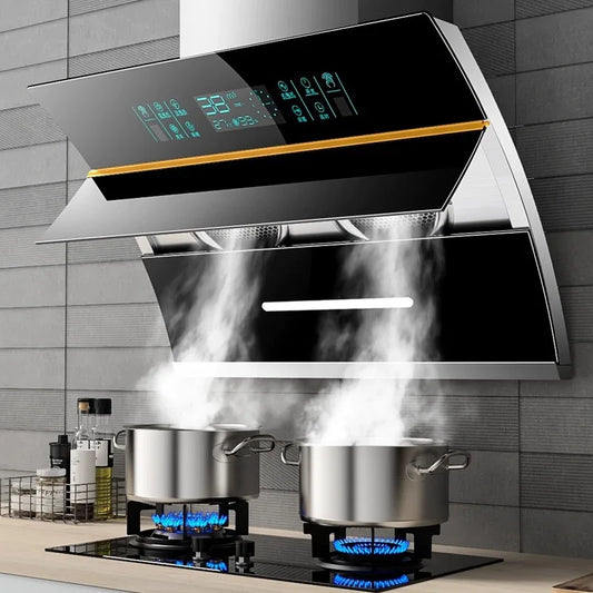 JMT-645514 Sleek Glass Side Wall Range Hood with High Suction Power for Kitchen - 75/90cm Cooker Hood Extractor