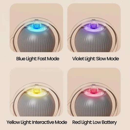 JMT-826826 Interactive Motion Activated Cat Ball Toy - USB Rechargeable Self-Rolling Toy for Cats