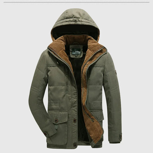 JMT-087370 Men's Jacket Sets Mens Winter Jacket CoatThickened Waterproof Canvas Coat Zipper Closure Windproof Clothing Men's Coats