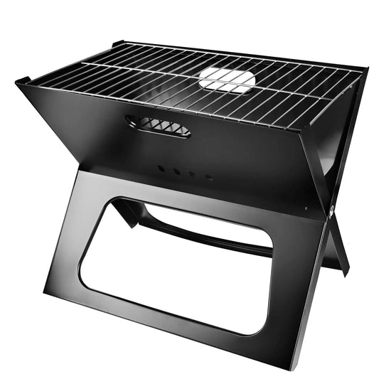 JMT-185034 Compact X-Type Foldable Portable Barbecue Grill - High Heat Resistant Charcoal Grill for Outdoor Use