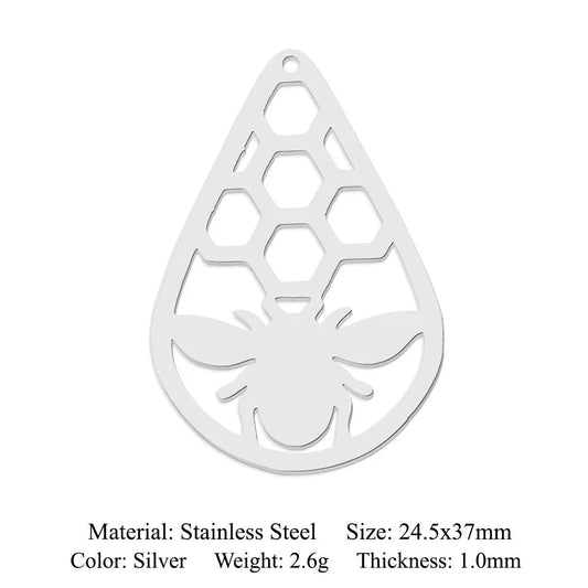 JMT-323850 Stainless Steel Necklaces Round Hive Bee Pendant Necklaces Animal Jewelry Necklace for Women