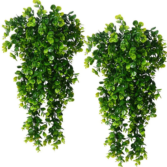 JMT-615626 Hanging Artificial Green Flowers for Indoor/Outdoor Wall Decor and Shelf Display