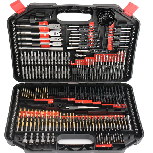 JMT-123274 Multifunctional Drill Bit Set with 246 Pieces for Wood, Metal, and Concrete Applications